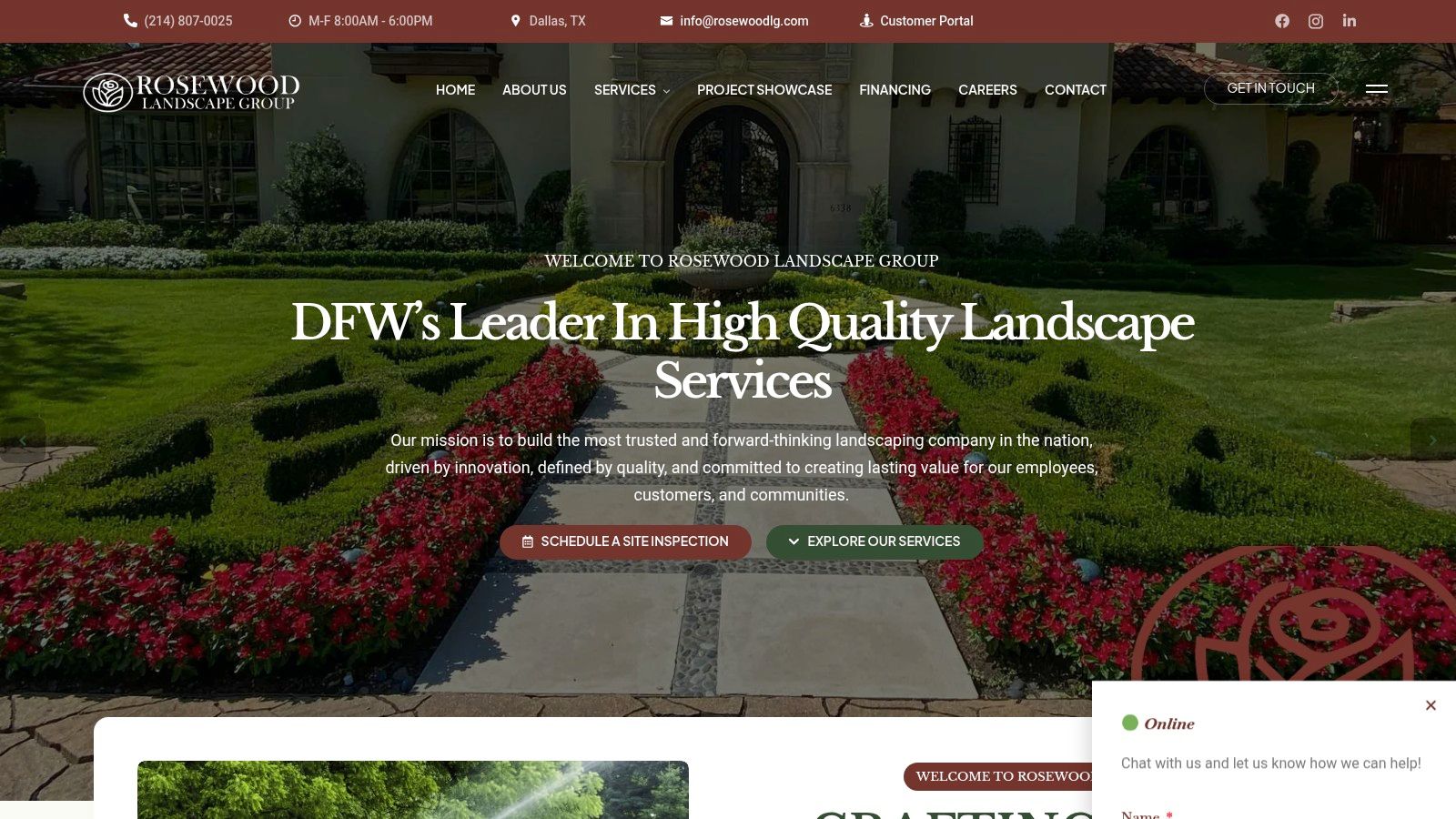 Screenshot from https://rosewoodlandscapegroup.com