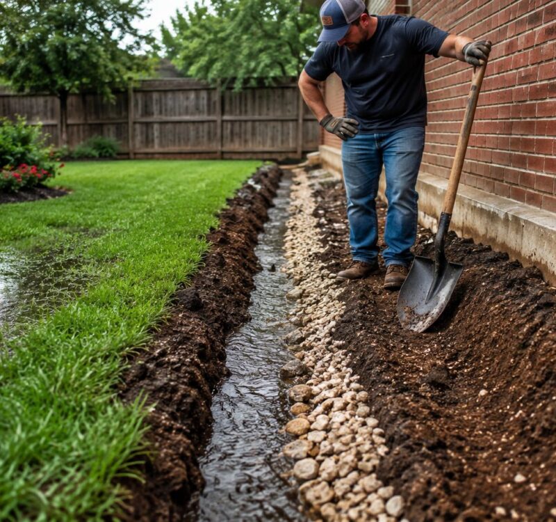 How to Fix Yard Drainage Problems: A DFW Homeowner’s Guide