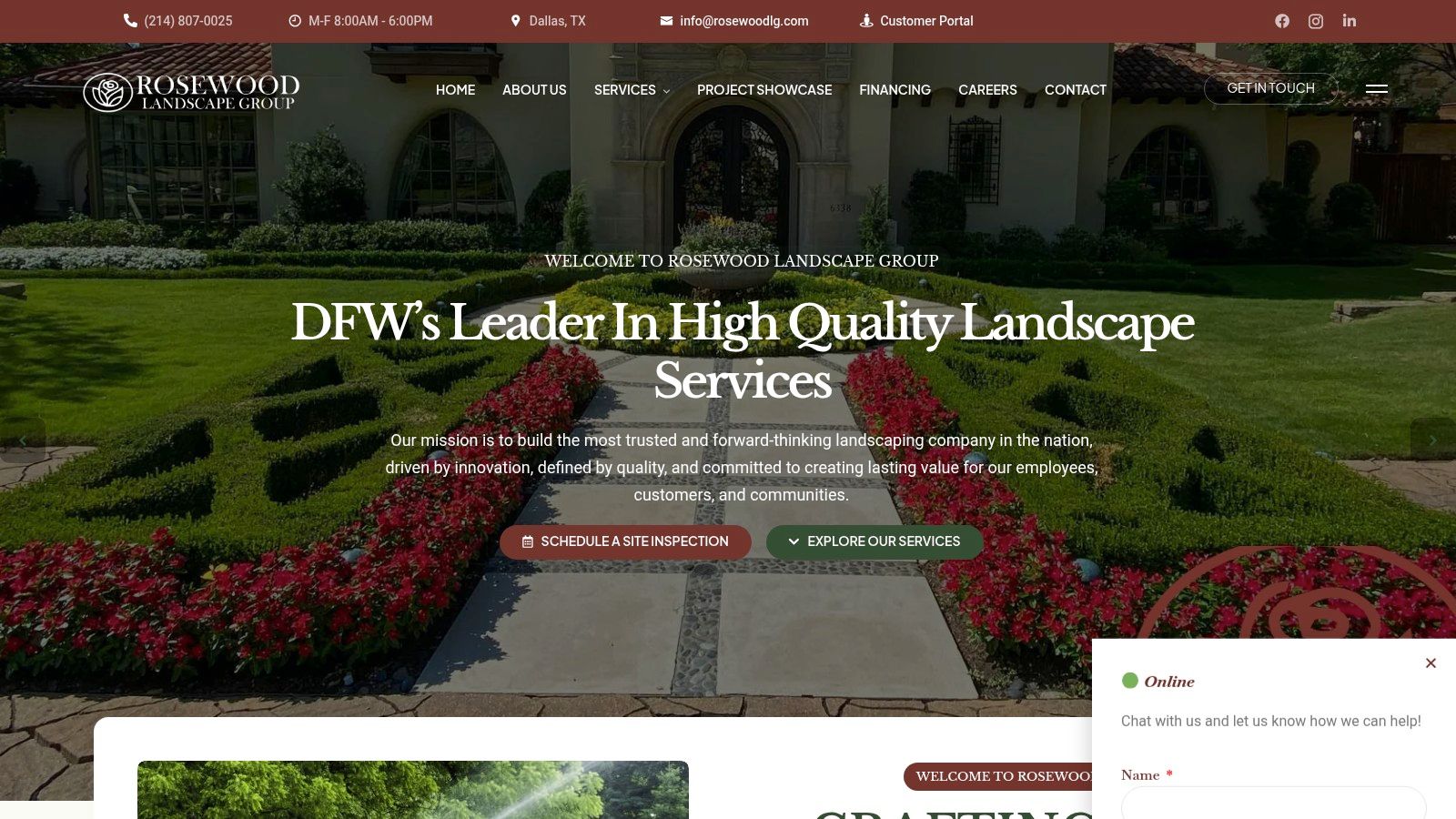 Screenshot from https://rosewoodlandscapegroup.com