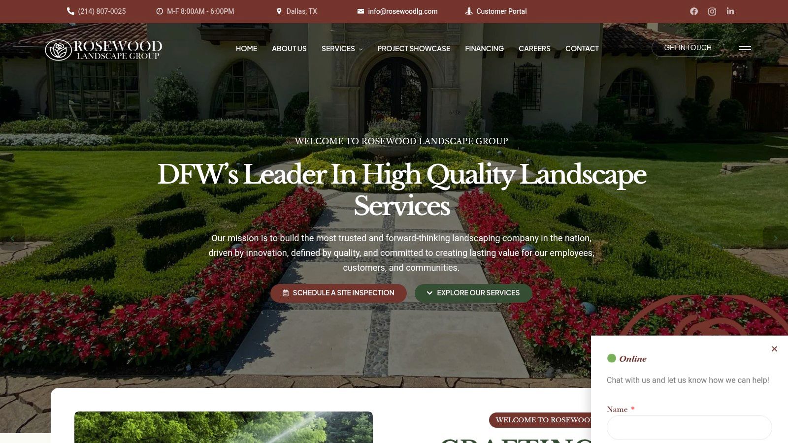 Screenshot from https://rosewoodlandscapegroup.com